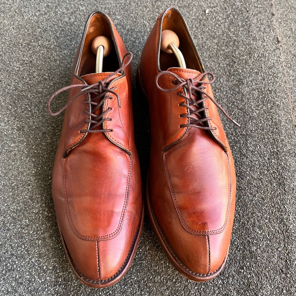 🇺🇸Allen Edmonds Delray split toe blucher mens dress shoe dark chili sz 10.5 EE